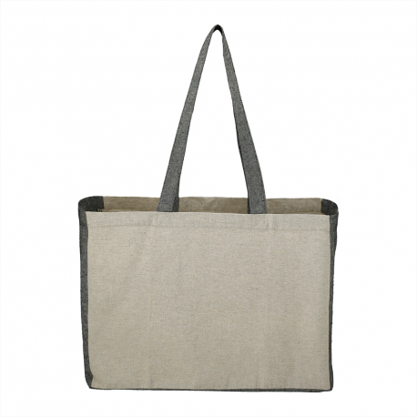 Recycled Cotton Contrast Side Shopper Tote