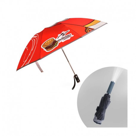 Folding Ten-Panel Umbrella with LED Light